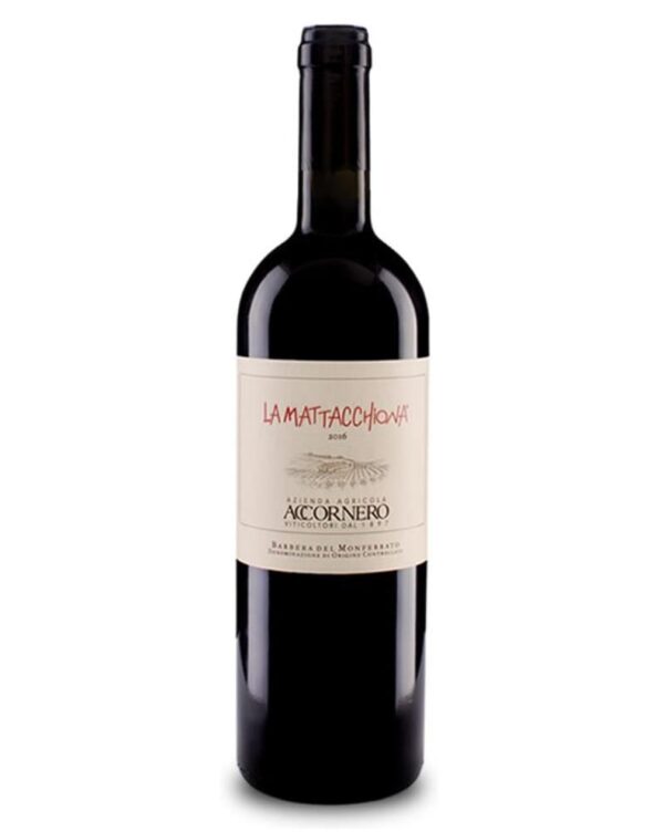 accornero barbera vivace la mattacchiona bottiglia di vino rosso prodotto in Italia, nel monferrato in Piemonte
