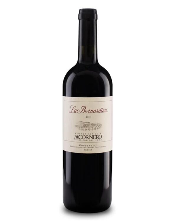 accornero freisa la bernardina bottiglia di vino rosso prodotto in Italia, nel monferrato in Piemonte