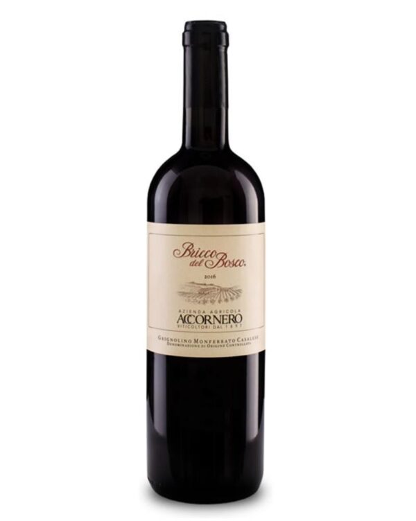 accornero grignolino bricco del bosco bottiglia di vino rosso prodotto in Italia, nel monferrato in Piemonte