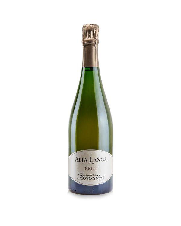 brandini Alta Langa brut bottiglia di spumante prodotto in Italia, nella zona dell'Alta Langa in Piemonte