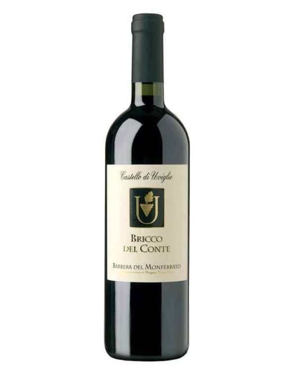 castello di uviglie barbera bricco del conte bottiglia di vino rosso prodotto in Italia, nel monferrato in Piemonte