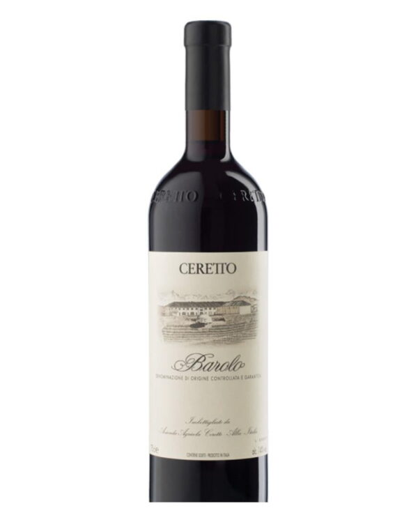 ceretto barolo bottiglia di vino rosso prodotto in Italia, nella zona delle Langhe in Piemonte