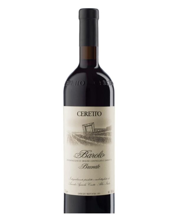 ceretto barolo brunate bottiglia di vino rosso prodotto in Italia, nella zona delle Langhe in Piemonte
