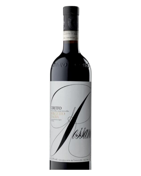 ceretto dolcetto d'alba rossana bottiglia di vino rosso prodotta in Italia nelle langhe ottenuta da uve dolcetto