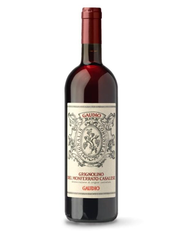 gaudio grignolino del monferrato bottiglia di vino rosso prodotto in Italia, nel monferrato in Piemonte