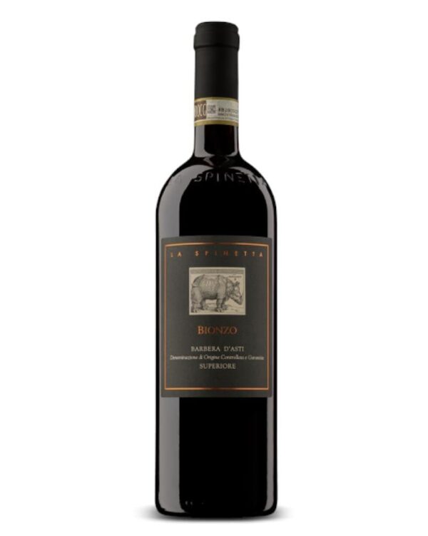 la spinetta barbera d'asti superiore bionzo bottiglia di vino rosso prodotta in Italia, in Piemonte da uve Barbera