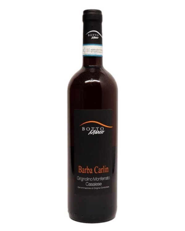 marco botto grignolino barba carlin bottiglia di vino rosso prodotto in Italia, nel Monferrato in Piemonte