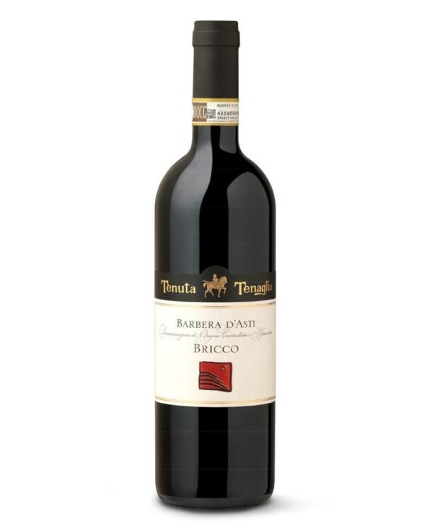 tenuta tenaglia barbera d'asti bricco bottiglia di vino rosso prodotto in Italia, nel Monferrato in Piemonte