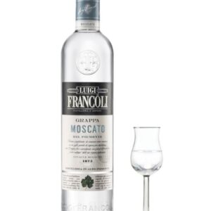 Francoli grappa di moscato bottiglia di distillato prodotto in Italia, in Piemonte