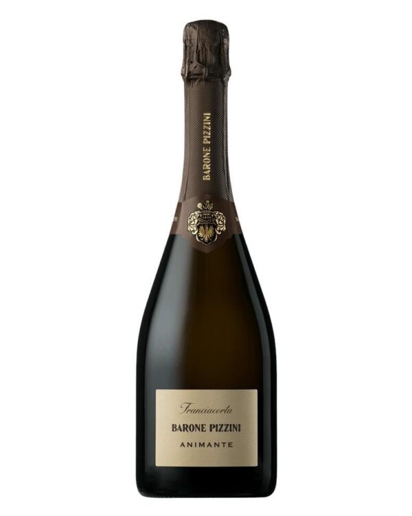 barone pizzini franciacorta animante bottiglia di vino spumante prodotto in Italia, nella zona della Franciacorta in Lombardia