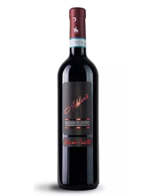 biletta malvasia di casorzo adelasia bottiglia di vino dolce da dessert prodotto in Italia, nella zona del Monferrato in Piemonte