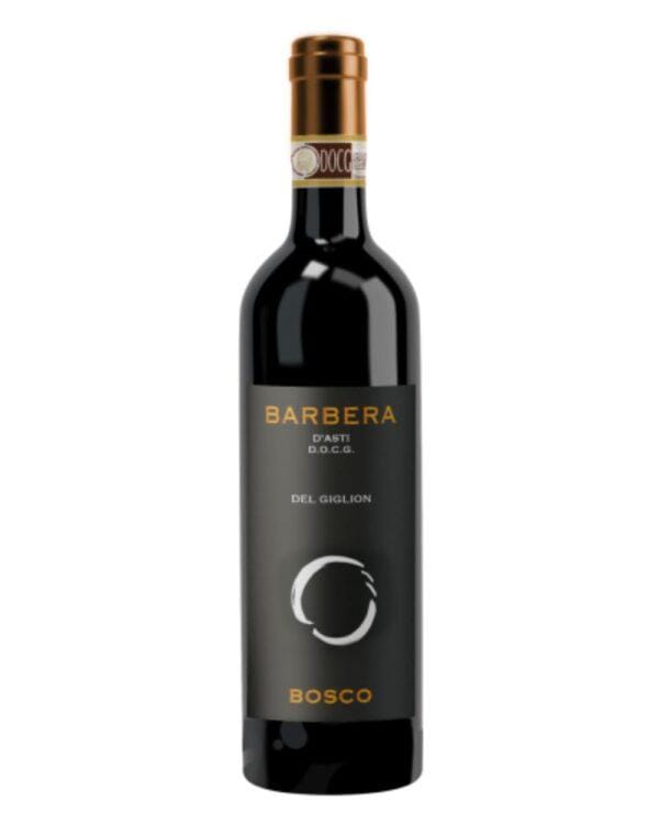 bosco barbera del giglion bottiglia di vino rosso prodotto in Italia, nella zona del Monferrato in Piemonte