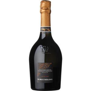 Borgo Molino prosecco valdobbiadene extra dry bottiglia di vino spumante prodotto in Italia, nella zona di Valdobbiadene in Veneto