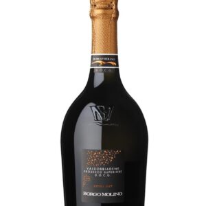 Borgo Molino prosecco valdobbiadene extra dry bottiglia di vino spumante prodotto in Italia, nella zona di Valdobbiadene in Veneto