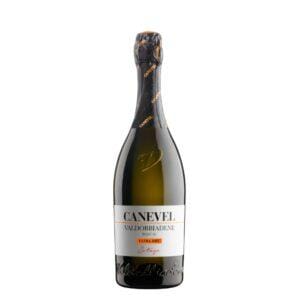 canevel prosecco valdobbiadene Setage Extra Dry bottiglia di vino spumante prodotto in Italia, nella zona di Valdobbiadene in Veneto