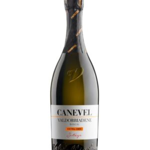 canevel prosecco valdobbiadene Setage Extra Dry bottiglia di vino spumante prodotto in Italia, nella zona di Valdobbiadene in Veneto