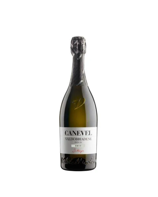 canevel prosecco valdobbiadene Setage brut bottiglia di vino spumante prodotto in Italia, nella zona di Valdobbiadene in Veneto