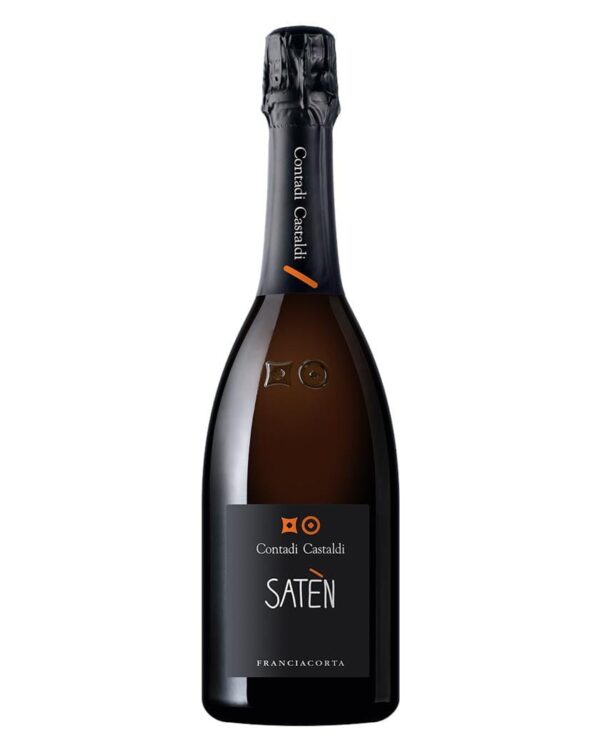contadi castaldi franciacorta saten bottiglia di spumante bianco prodotto in Italia, nella zona della Franciacorta in Lombardia