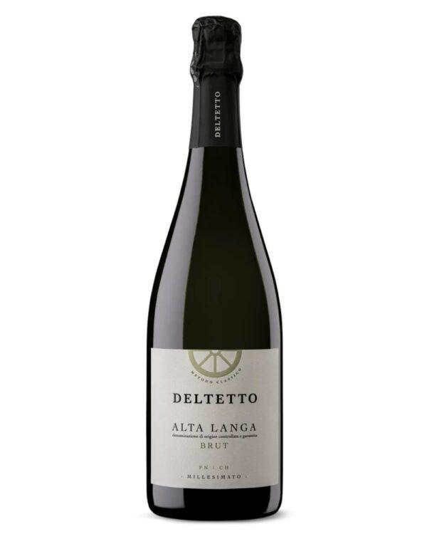 deltetto alta langa brut bottiglia di spumante prodotto in Italia, nella zona dell'Alta Langa in Piemonte