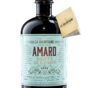 La Valdotaine amaro dente di leone bottiglia di liquore alle erbe prodotto in Italia, in Valle d'Aosta