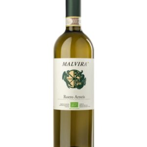 Malvirà Roero Arneis bottiglia di vino bianco prodotto in Italia nella zona del Roero in Piemonte da uve arneis