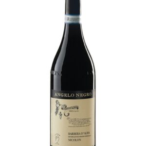 angelo negro barbera d'alba nicolon bottiglia di vino rosso prodotta in Italia, nella zona delle Langhe e Roero in Piemonte