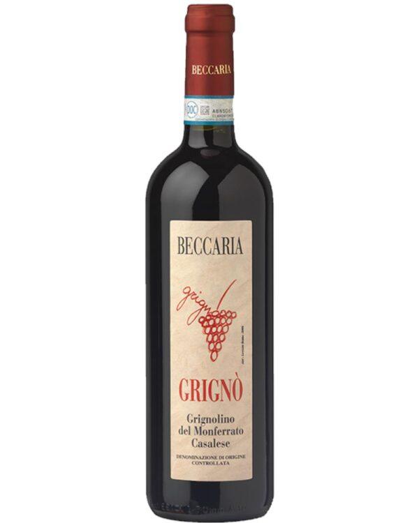 beccaria grignolino grignò bottiglia di vino rosso prodotto in Italia, nella zona del Monferrato In Piemonte