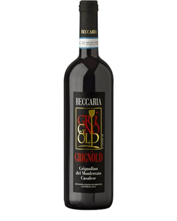 beccaria grignolino grignold bottiglia di vino rosso prodotto in Italia, nella zona del Monferrato In Piemonte