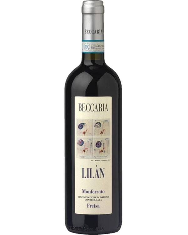 beccaria monferrato freisa lilan bottiglia di vino rosso prodotto in Italia, nella zona del Monferrato In Piemonte