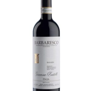 fratelli giacosa barbaresco basarin bottiglia di vino rosso prodotto in Italia, nella zona delle Langhe in Piemonte