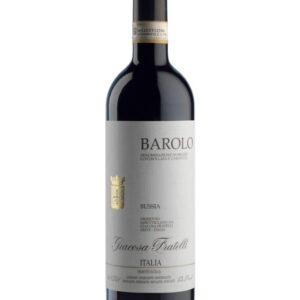 fratelli giacosa barolo bussia bottiglia di vino rosso prodotto in Italia, nella zona delle Langhe in Piemonte