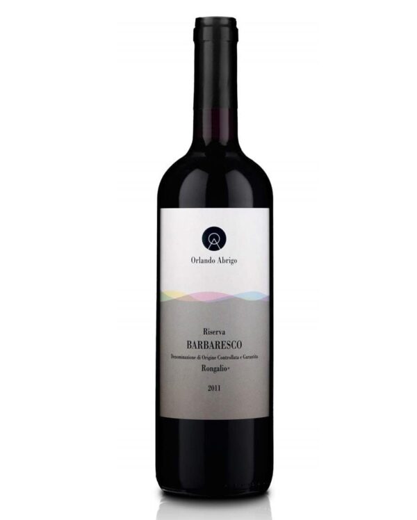 orlando abrigo barbaresco rongalio bottiglia di vino rosso prodotto in Italia, nelle Langhe in Piemonte