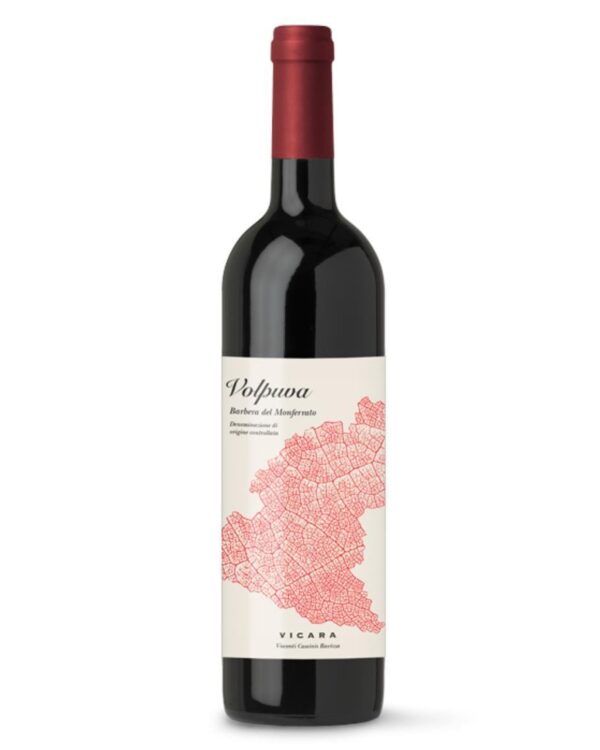 vicara barbera volpuva bottiglia di vino rosso prodotto in Italia, nel Monferrato in Piemonte