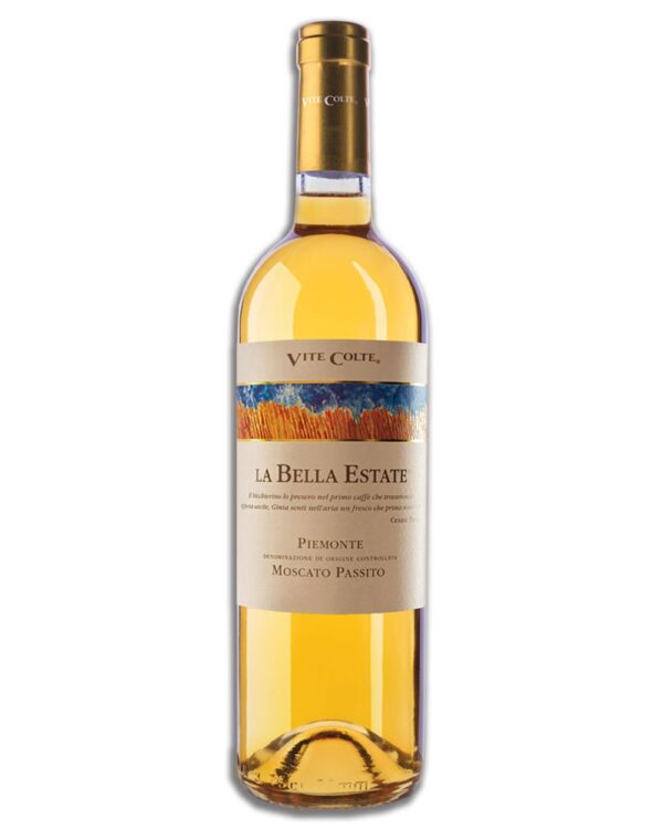vite colte passito la bella estate mezza bt, bottiglia di vino dolce da dessert prodotto in Italia, nel monferrato astigiano in Piemonte