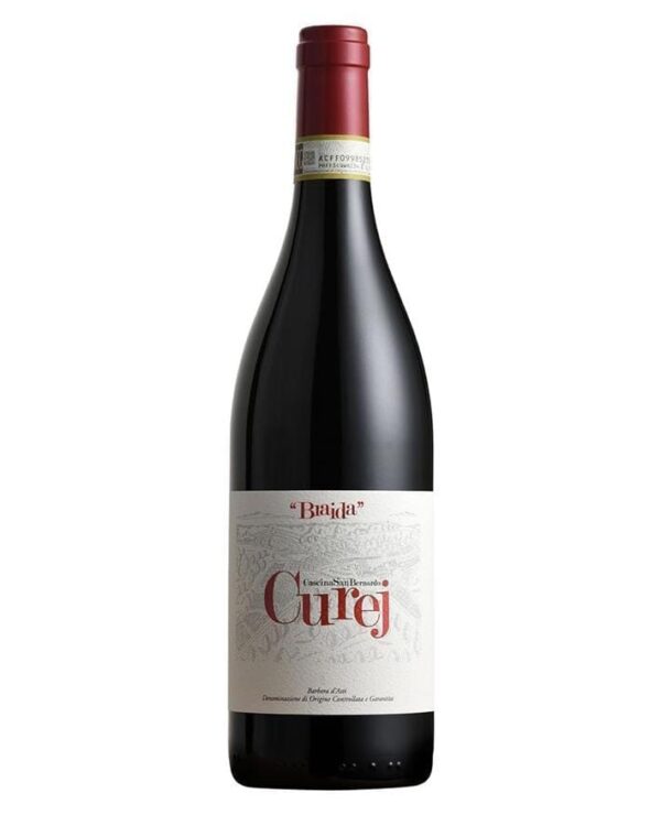 braida barbera d'asti curej bottiglia di vino rosso vivace prodotto in Italia, nel monferrato astigiano
