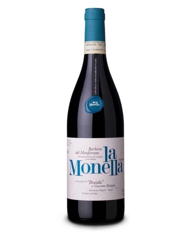 braida barbera vivace la monella bottiglia di vino rosso vivace prodotto in Italia, nel monferrato astigiano