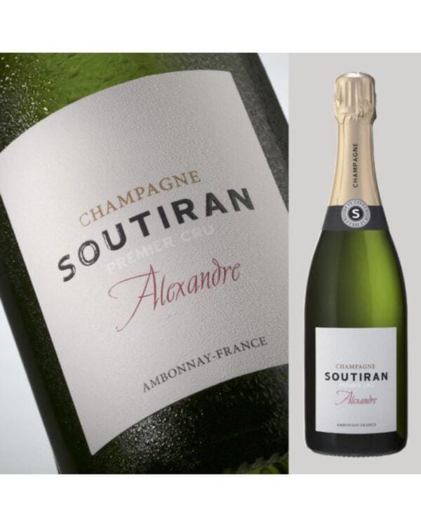 soutiran champagne cuvee alexandre bottiglia di spumante prodotta in Francia, nella zona dello champagne