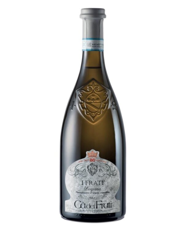 cà dei frati lugana i frati bottiglia di vino bianco prodotto in Italia, nella zona del Lago di Garda