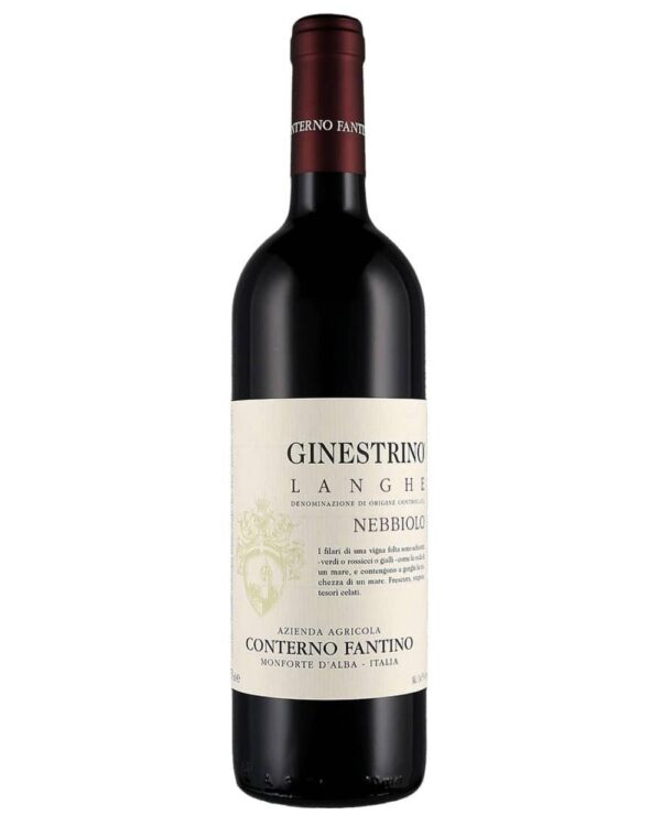 conterno fantino nebbiolo ginestrino bottiglia di vino rosso prodotto in Italia, nella zona delle Langhe in Piemonte