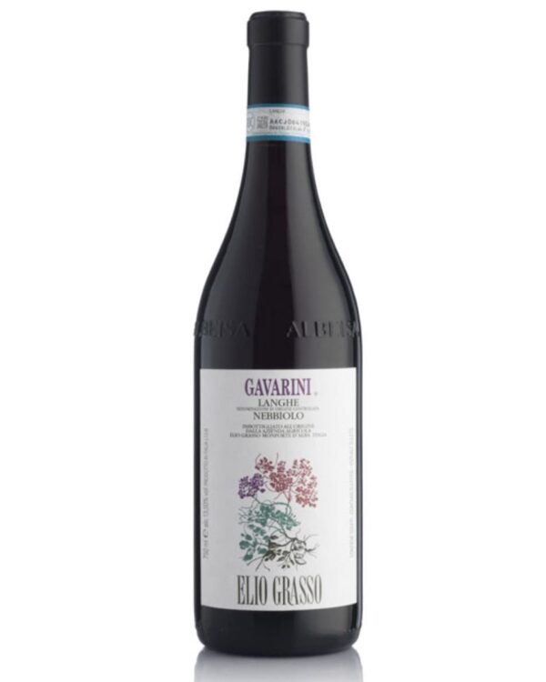 elio grasso nebbiolo gavarini bottiglia di vino rosso prodotto in Italia, nella zona delle Langhe in Piemonte