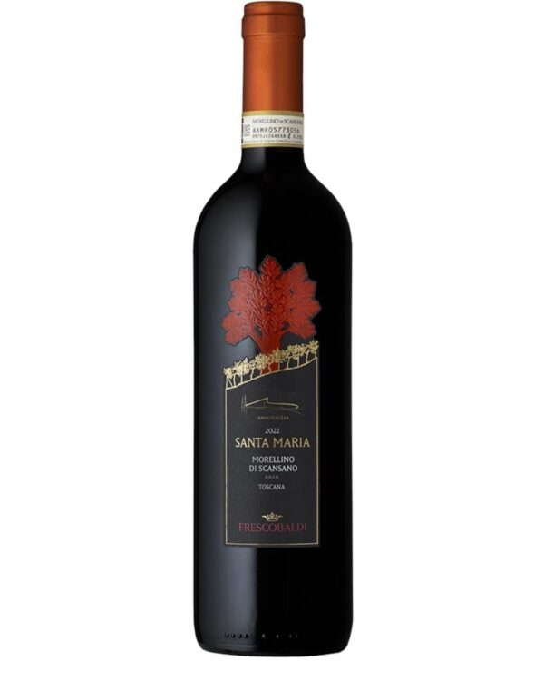 frescobaldi morellino di scansano santa maria bottiglia di vino rosso prodotto in Italia, in Toscana