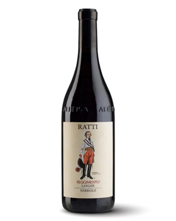 renato ratti nebbiolo reggimento bottiglia di vino rosso prodotto in Italia, nella zona delle Langhe in Piemonte