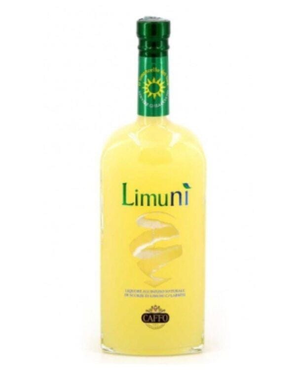 caffo limoncello limunì bottiglia di liquore, prodotto in Italia, in Calabria