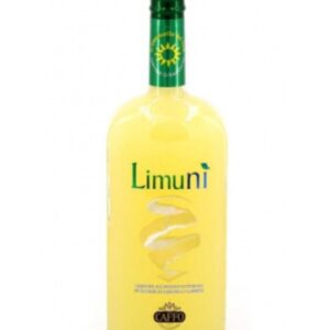 caffo limoncello limunì bottiglia di liquore, prodotto in Italia, in Calabria