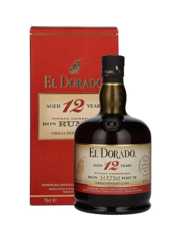 el dorado rum demerara 12 yo bottiglia di distillato prodotto nella Guyana