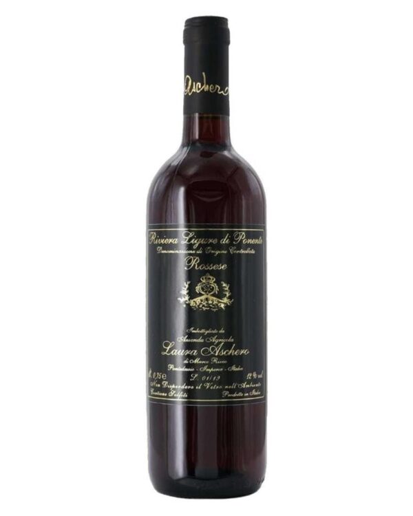 laura aschero rossese bottiglia di vino rosso prodotto in Italia, nella riviera di ponente in Liguria