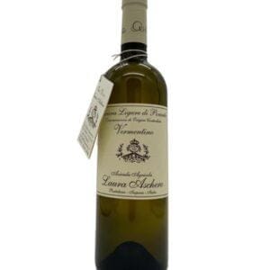 laura aschero vermentino bottiglia di vino bianco prodotto in Italia, nella riviera di ponente in Liguria