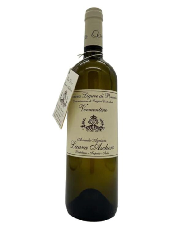 laura aschero vermentino bottiglia di vino bianco prodotto in Italia, nella riviera di ponente in Liguria