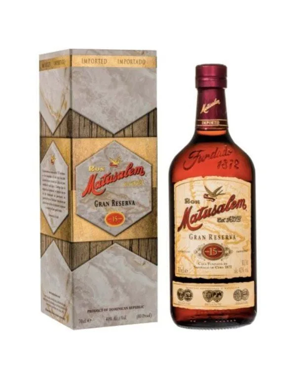 matusalem rum gran reserva 15 yo bottiglia di distillato prodotto nella Repubblica Dominicana