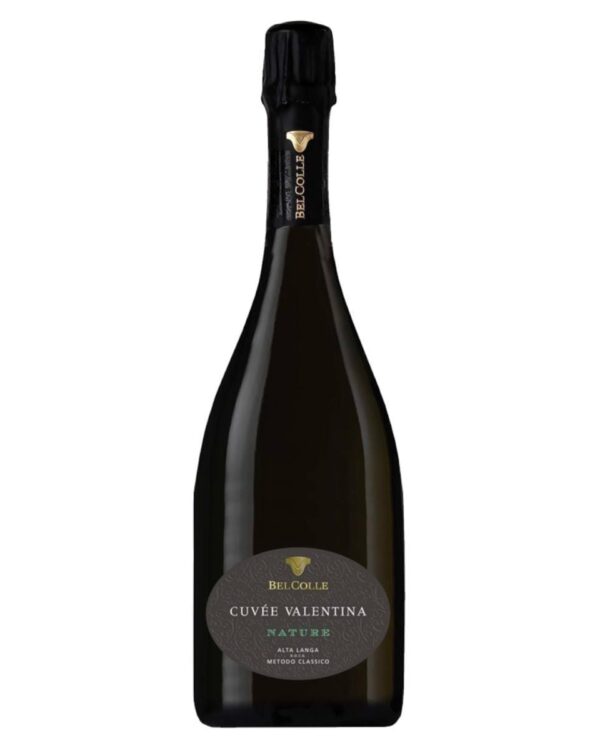 Bel Colle Alta Langa Cuvee Valentina bottiglia di spumante prodotto in Italia, nella zona dell'alta langa in Piemonte